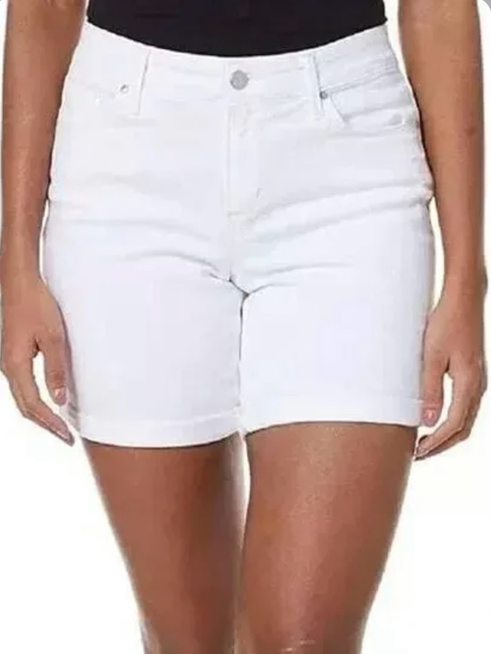 Jessica Simpson White Cuffed Denim Shorts size 12 NWT